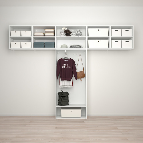 PLATSA Wardrobe with 8 doors, white Fonnes/white, 320x42x241 cm