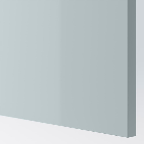 METOD High cabinet with cleaning interior, white/Kallarp light grey-blue, 60x60x240 cm