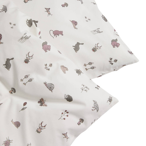 LEANDER Junior bedding, 100x135 cm, forest, dusty rose