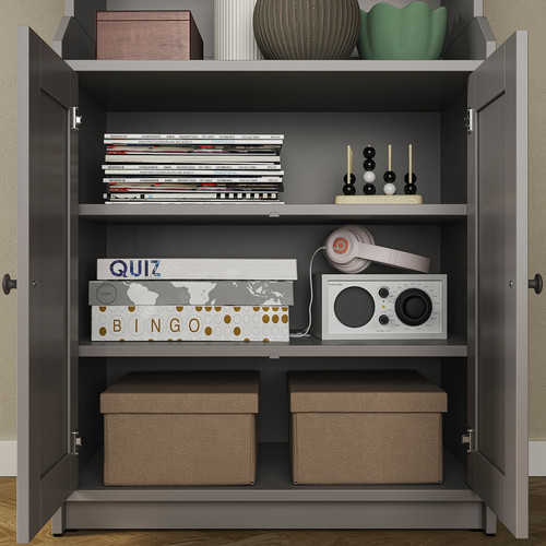 HAUGA High cabinet with 2 doors, grey, 70x199 cm