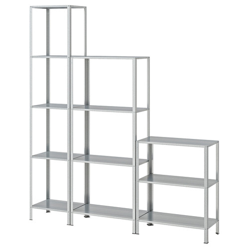 HYLLIS Shelving unit in/outdoor, 160x27x74-183 cm