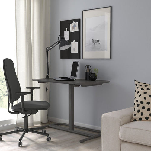 SEGRARE Desk sit/stand, dark grey, 110x60 cm