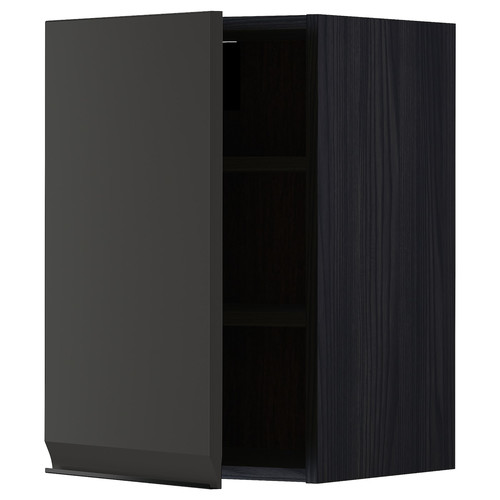METOD Wall cabinet with shelves, black/Upplöv matt anthracite, 40x60 cm