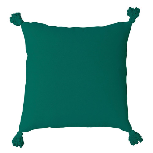 GoodHome Cushion Tassels 45 x 45 cm, green