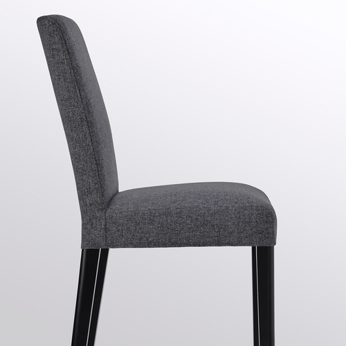 BERGMUND Chair, black, Gunnared medium grey