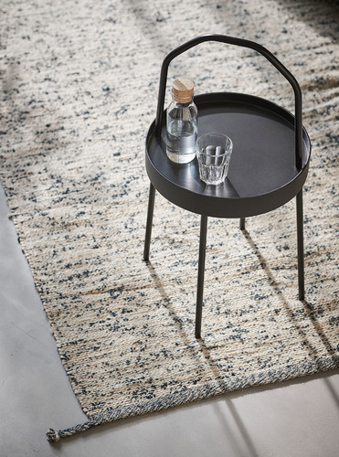 MELHOLT Rug, flatwoven, handmade natural, dark blue, 133x195 cm