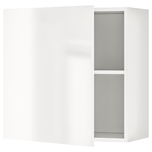 KNOXHULT Wall cabinet with door, high-gloss wite, 60x60 cm