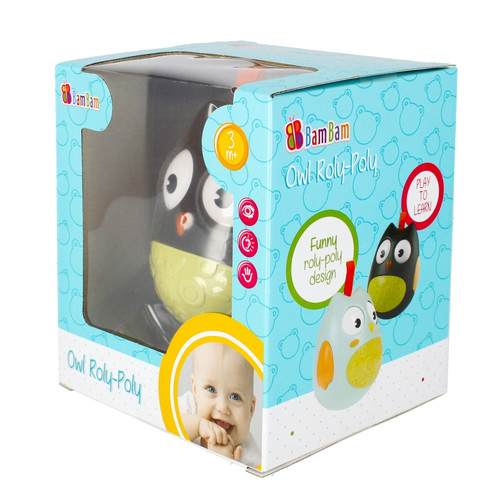 Bam Bam Owl Roly-Poly 1pc, random colours, 3+