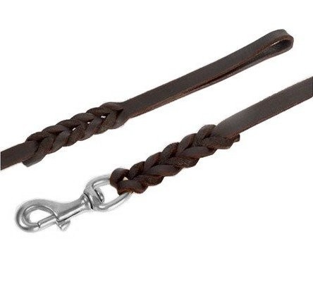 Dingo Leather Dog Leash 1.2 x 230cm, brown