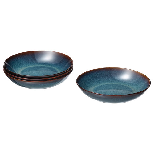 GLADELIG Deep plate, blue, 21 cm, 4 pack