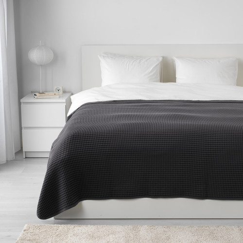 VÅRELD Bedspread, dark gray, 230x250 cm