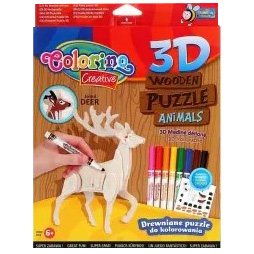 Colorino Creative 3D Wooden Puzzle Animals Deer 6+