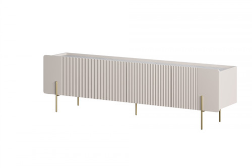 TV Cabinet Malmi 200 cm, cashmere, crema bianca, gold