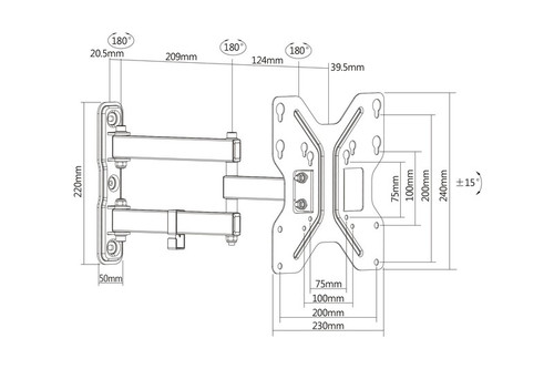 Wall Mount 1xLCD Max. 42" 30kg