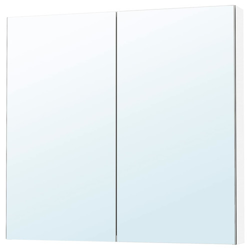 LETTAN Mirror cabinet with doors, mirror effect/mirror glass, 100x15x95 cm