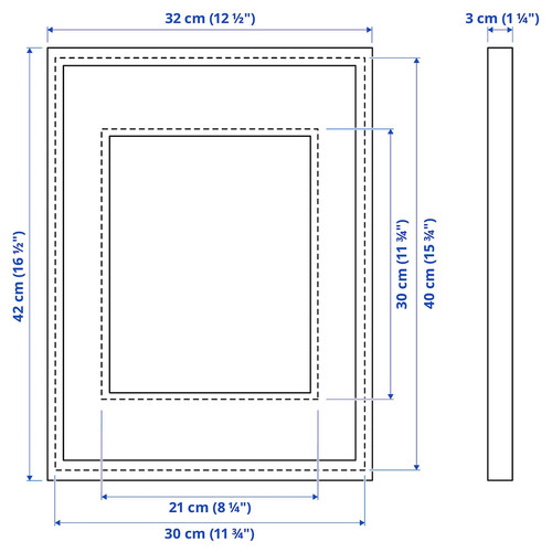 RÖDALM Frame, white, 30x40 cm