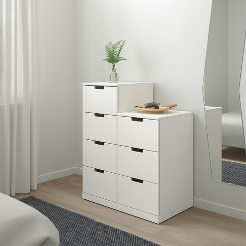 NORDLI Chest of 7 drawers, white, 80x99 cm