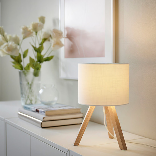 STORSEGEL Table lamp, ash/white