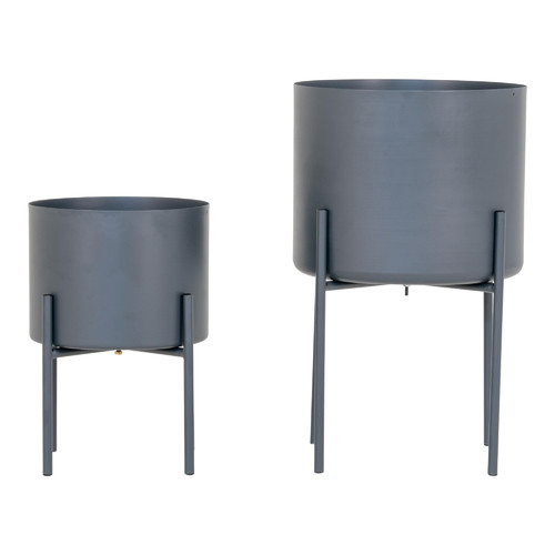 Set of 2 Plant Stands Pawia, grey