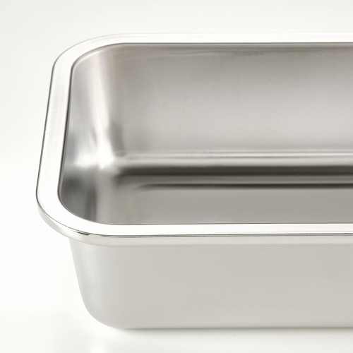 IKEA 365+ food container, rectangular/stainless steel, 15x6 cm