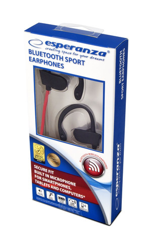 Esperanza Headphones Earphones, black/red