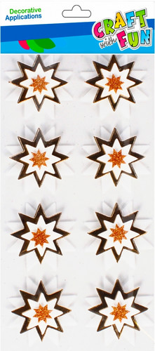 Christmas 3D Decorative Stickers Stars 8pcs