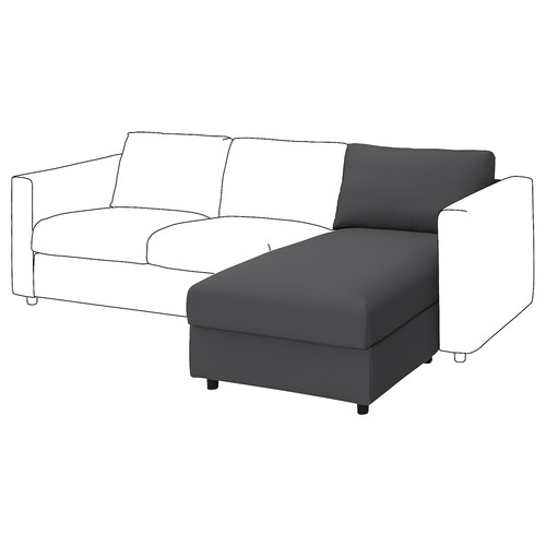 VIMLE Chaise longue section, Hallarp grey