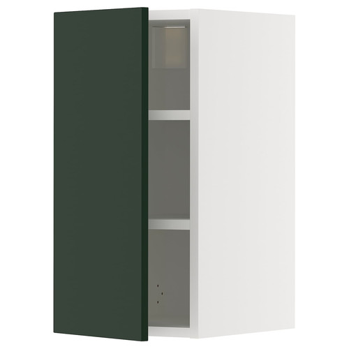 METOD Wall cabinet with shelves, white/Havstorp deep green, 30x60 cm