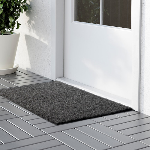 OPLEV Door mat, grey, 50x80 cm