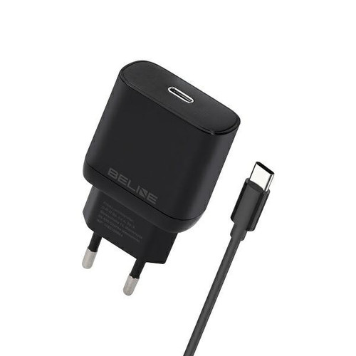 Beline Wall Charger EU Plug 30W USB-C + USB-C cable, black