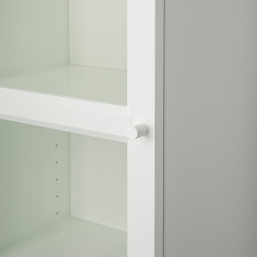 BILLY / OXBERG Bookcase with glass door, white/glass, 40x42x202 cm