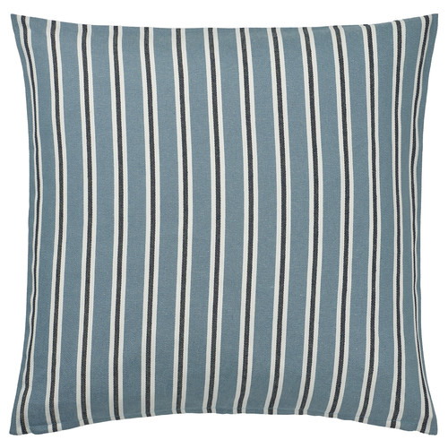 KORALLBUSKE Cushion cover, light blue white/stripe pattern, 50x50 cm