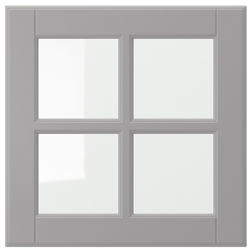 BODBYN Glass door, grey, 40x40 cm