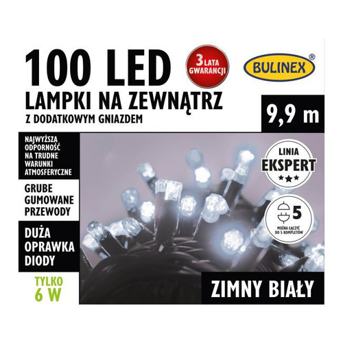 Christmas Lights 100 LED Bulinex 9.9 m, outdoor, white