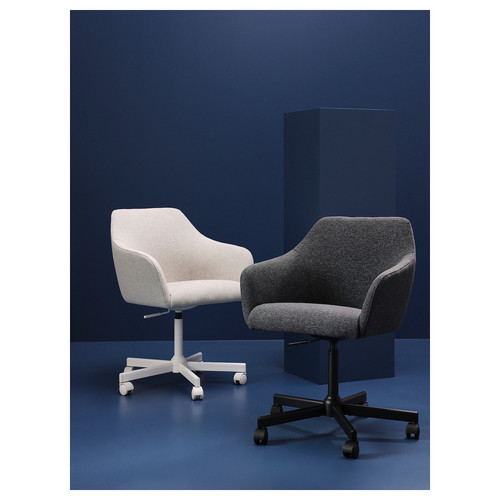 TOSSBERG / MALSKÄR Swivel chair, Gunnared dark grey/black