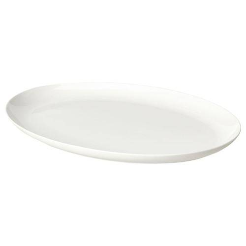 FRÖJDEFULL Plate, white, 34x26 cm