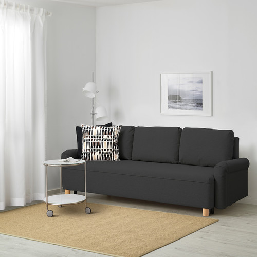 GRIMHULT Three-seat sofa bed, grey