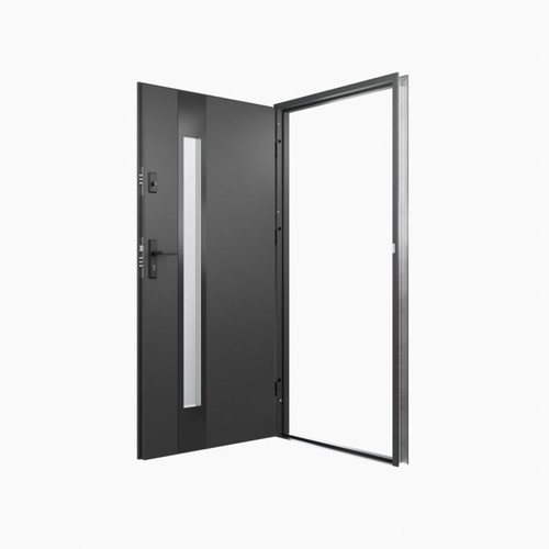 External Door O.K. Doors Temida Black P55 80, left, anthracite