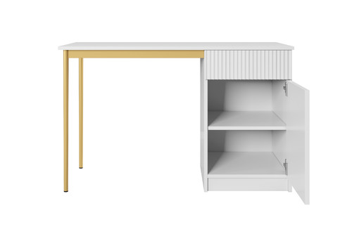 Desk Nicole 120 cm, matt white, gold legs