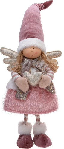 Decorative Figure Angel Christmas 50cm, pink