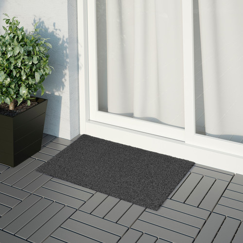 OPLEV Door mat, grey, 50x80 cm