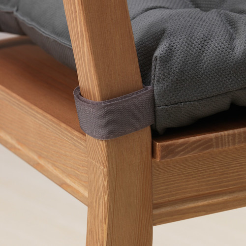 MALINDA Chair cushion, grey, 40/35x38x7 cm