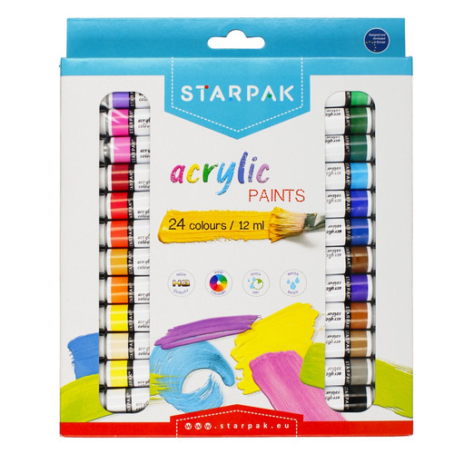 Starpak Acrylic Paints 24 Colours x 12ml