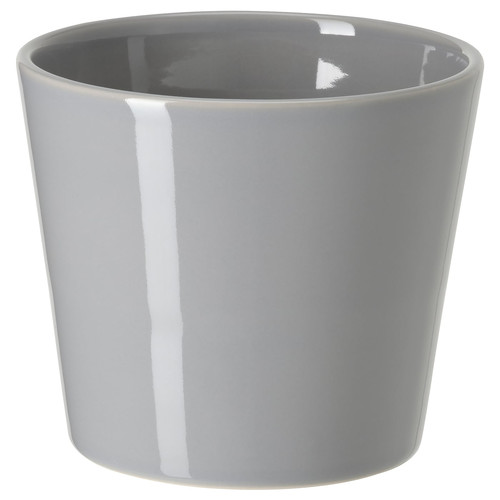 SKOGSVINBÄR Plant pot, in/outdoor grey, 9 cm