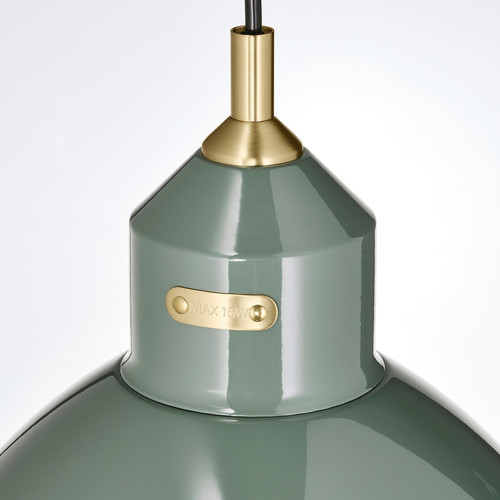 RÖDFLIK Pendant lamp, grey-green