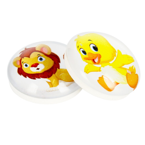 Glass Motiv Magnet 3.5cm 2pcs Duck/Lion