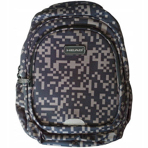 School Backpack 30x42x17 Head Grey Bricks