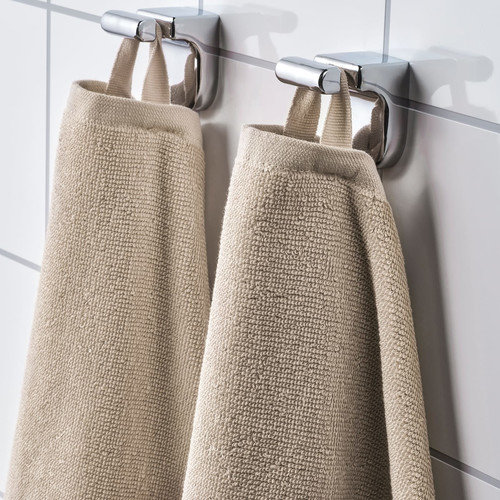 VÅGSJÖN Bath towel, light beige, 70x140 cm