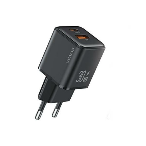 USAMS Wall Charger EU Plug USB-C+USB-A PD 3.0 30W Fast Charging