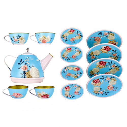 Children's Tin Tea Set Pretty Flowers 3+